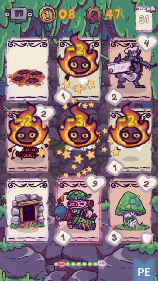 Κάρτες με πύρινα πλάσματα στο Card Hog