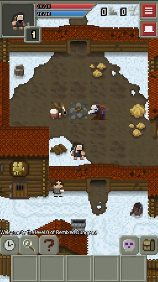 Χιονισμένο χωριό σε pixel σχέδιο από το Remixed Dungeon